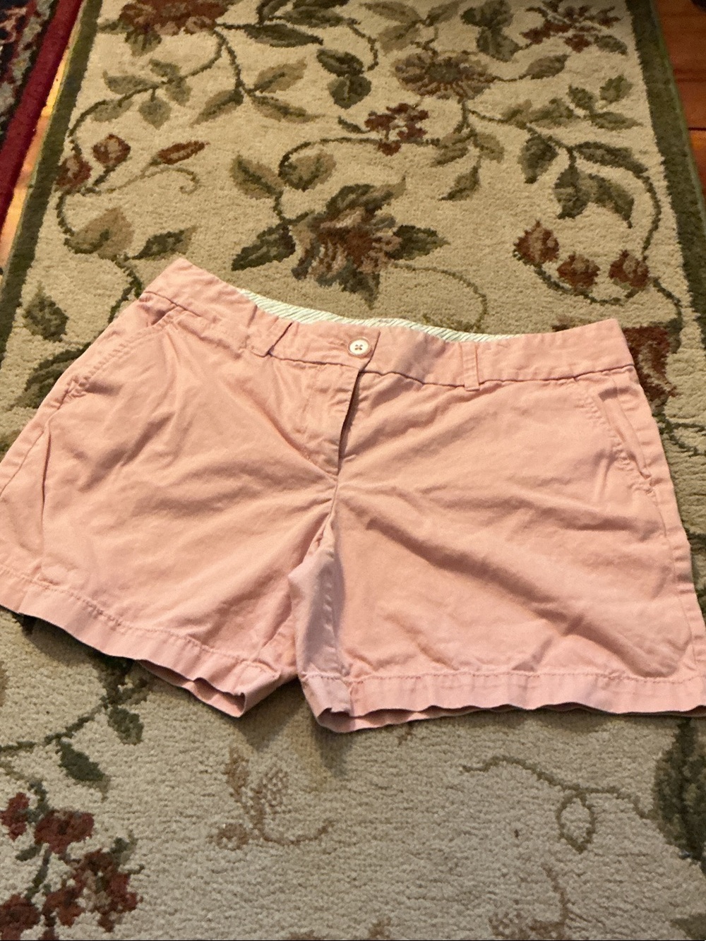 LOFT Pink Cotton Casual Bermuda Shorts